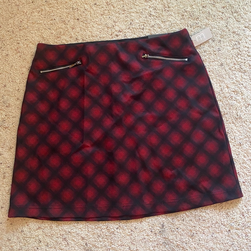 NWT🔥Maurice’s Red and Black Plaid Women's Skirt
